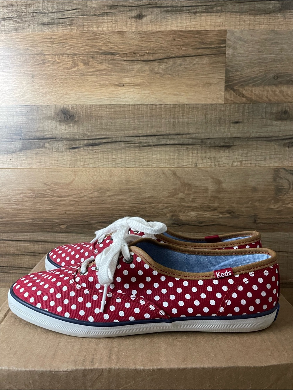 Keds Women's Red White Polka Dot Fashion Sneakers Size: 8